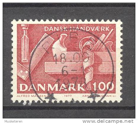 Denmark 1977 Mi. 646  1 (Kr) Dänisches Handwerk Stemmeisen Winkeleisen Hobel RIBE Deluxe Cancel !! - Oblitérés