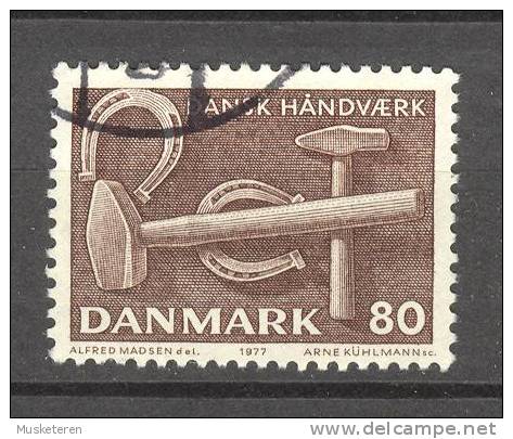 Denmark 1977 Mi. 645  80 (Ø) Dänisches Handwerk Hufeisen Hämmer - Oblitérés