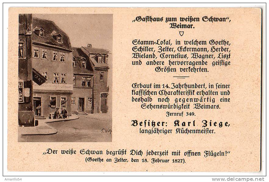 RAR Weimar - Gasthaus Zum Weissen Schwan (14. Jahrhundert !) Um 1920 - Weimar