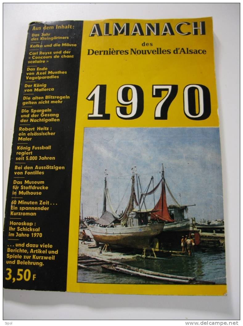 Almanach  Des Dernières Nouvelles D Alsace 1970 - Formato Grande : 1921-40