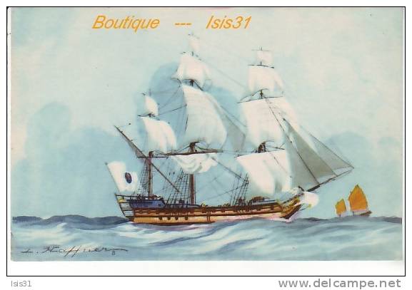 Illustrateurs - Signés - Illustrateur Haffner - Bateaux - Voiliers - RF20044 - Bateau De La Compagnie Des Indes - état - Haffner