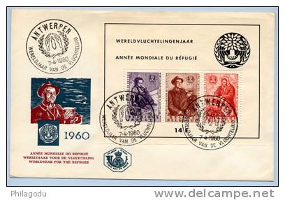 Belgique. FDC « Réfugiés 1960 » Cachet Antwerpen Cote 75 E - Réfugiés