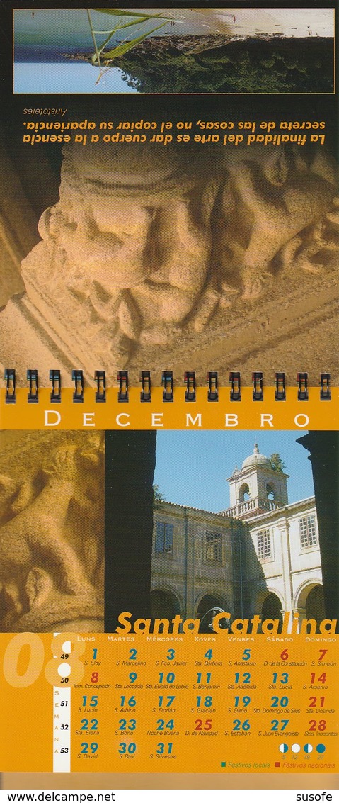 CALENDARIO SOBREMESA ARES 2008 En Gallego, Con Imágenes De Redes, Xunqueira, Costa, Praia, Chanteiro, Avarenta, Etc. - Grossformat : 2001-...