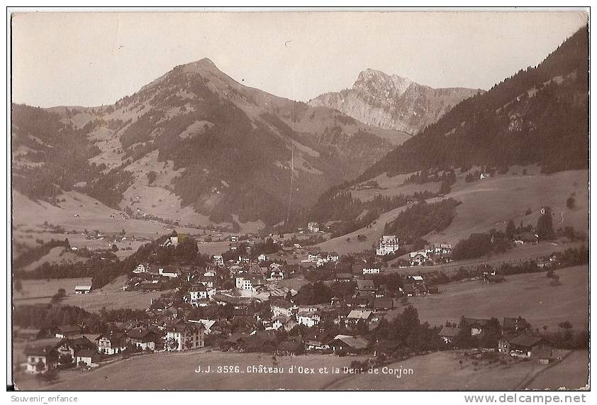 CP Chateau D' Oex Et La Dent De Corjon Vaud Suisse Rossinière - Rossinière