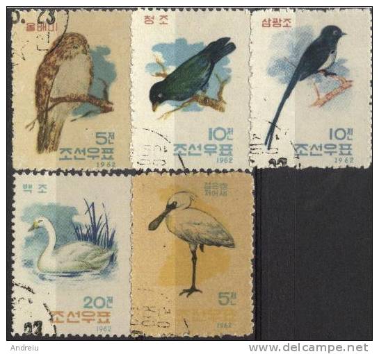 1962 North Korea, Birds 5v, Michel:402/06 ,used - Korea, North