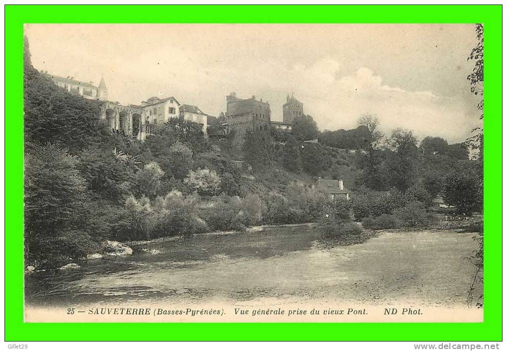 SAUVETERRE (64) - VUE GÉNÉRALE PRISE DU VIEUX PONT - ND PHOT. - CIRCULÉE - - Sauveterre De Bearn