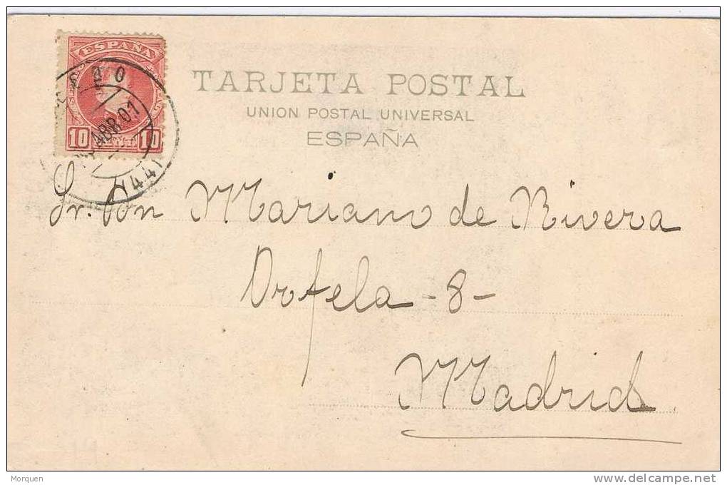 6745. Postal TOLEDO 1901 A Madrid - Covers & Documents