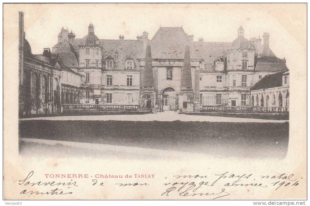 CPA   TONNERRE     Chateau De TANLAY           1904 - Châteaux D'eau & éoliennes