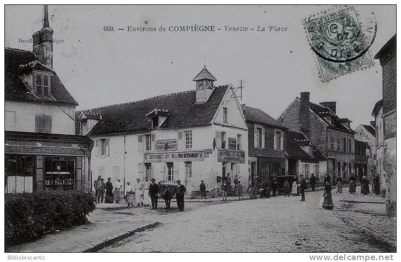 D60 - Environs De COMPIEGNE - VENETTE- VUE ANIMEE DE LA PLACE + BOULANGERIE Et RESTAURANT - Venette