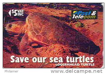 Fidji Fiji Telecarte Phonecard Tortue Turtle Green  3 $ Ut TBE - Fidji