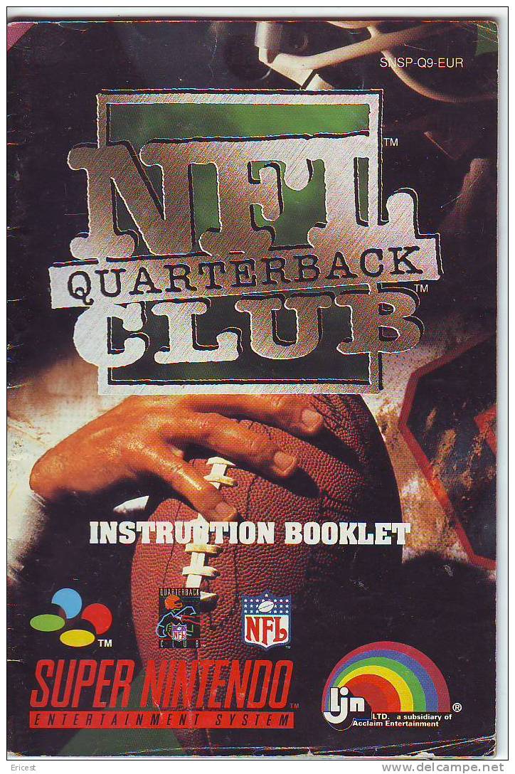 NOTICE JEU SUPER NINTENDO NFL QUARTERBACK CLUB - Merchandising