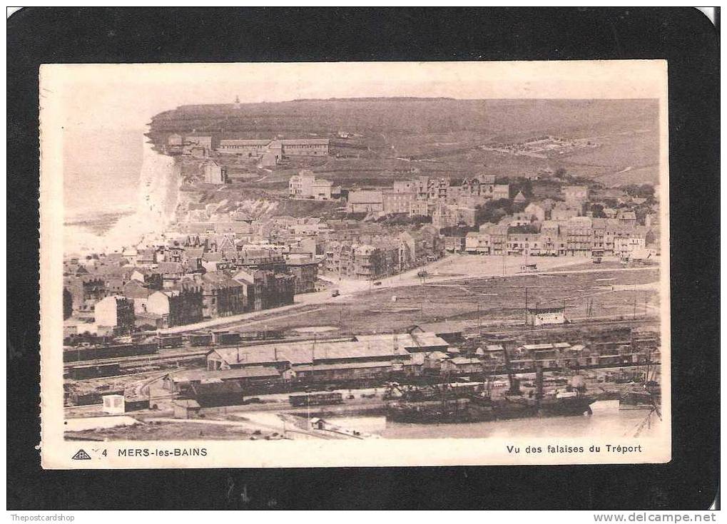 CPA   SOMME MERS LES BAINS -No.4  VUE DES FALAISES DU TREPORT LIGHTHOUSE - Mers Les Bains