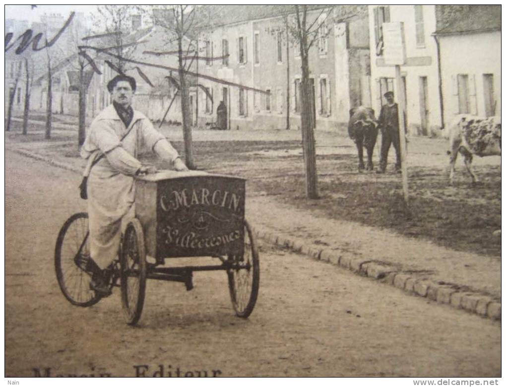 94 - VILLECRESNES - LA ROUTE DE PARIS - TRIPORTEUR De C . Marcin - Jolie Carte - Vaches ... - Villecresnes