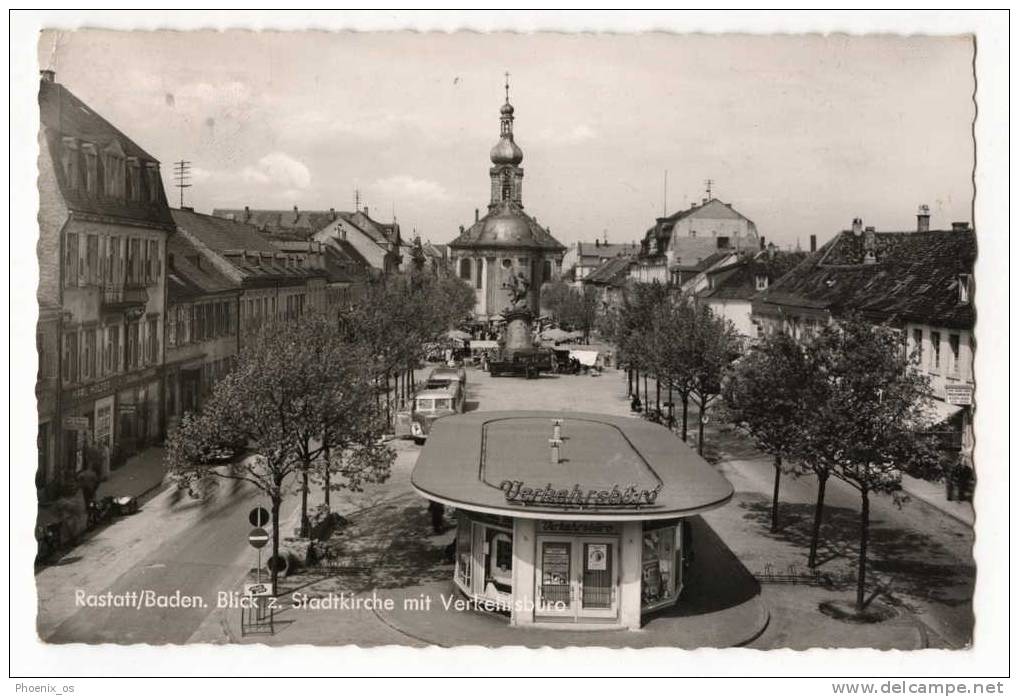 GERMANY - RASTATT / BADEN, Church, Center, Bus, 1963. - Rastatt