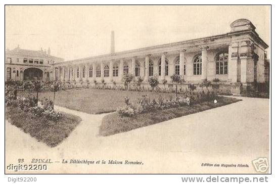 88 - EPINAL - La Bibliothèque Et La Maison Romaine - CPA 1910´ - Bibliothèques