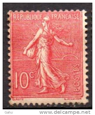 France ; 1903/24 ; Mth; N°Y:129c(rose Foncé) ;neuf Charnière ;gomme Mate  ; Cote* : 15.50e. - 1903-60 Semeuse Lignée