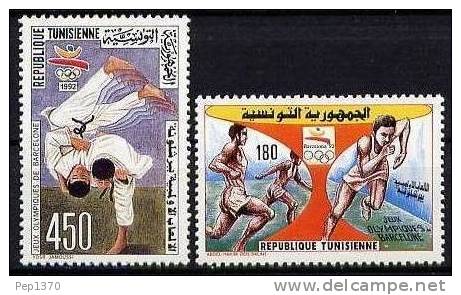 TUNEZ 1992 - JUEGOS OLIMPICOS DE BARCELONA´92 - YVERT Nº 1180-1181 - Judo