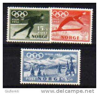 Norge - OLIMPIADI OSLO  - 3 Valori  NuovI ** - Winter 1952: Oslo