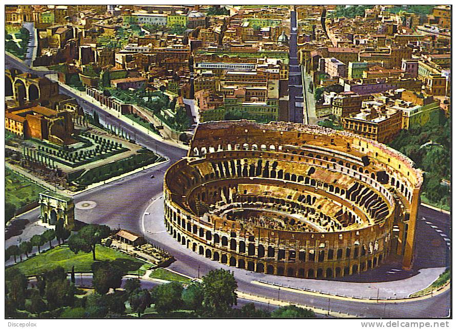 A1405 Roma - Il Colosseo E L' Arco Di Costantino Visto Dall'alto / Non Viaggiata - Colosseum