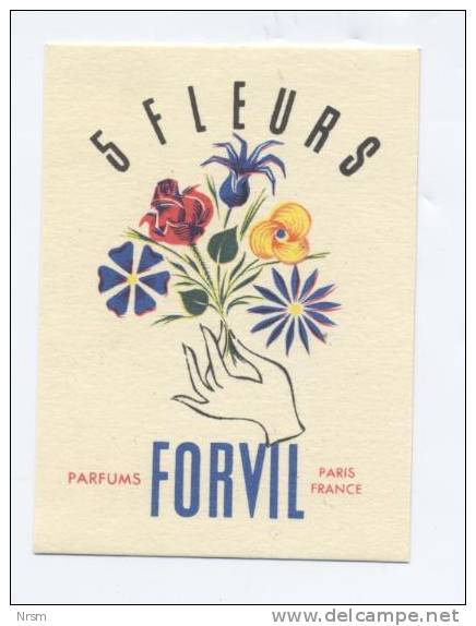 Carte Parfumée / FORVIL : 5 FLEURS - Vintage (until 1960)