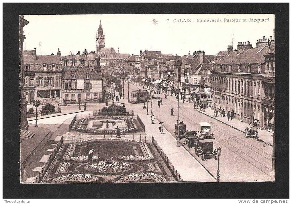 CPA 62 PAS DE CALAIS No7 CALAIS Boulevards Pasteur Et Jacquard TRAM Caption At Top !! - Calais