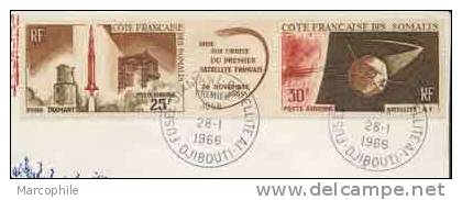 COTE FRANCAISE DES SOMALIS / 2 FDC PA 33 Et PA 46A / 4 SCANS - Lettres & Documents