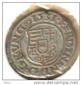 HUNGARY 1 DENIER KING FERDINAND I REIGN MADONNA  FRONT SHIELD BACK 1531 KB. HU2 F SILVER READ DESCRIPTION CAREFULLY!!! - Ungheria