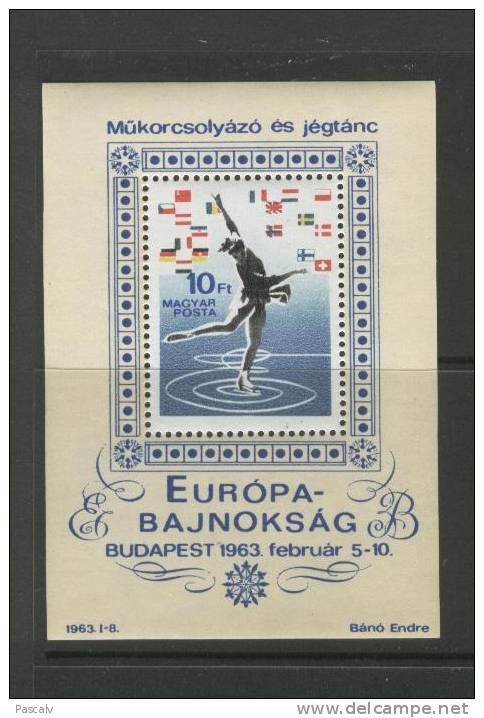 Hongrie Yvert Bloc 43 ** Neuf Sans Charnière MNH Patinage Artistique - Pattinaggio Artistico