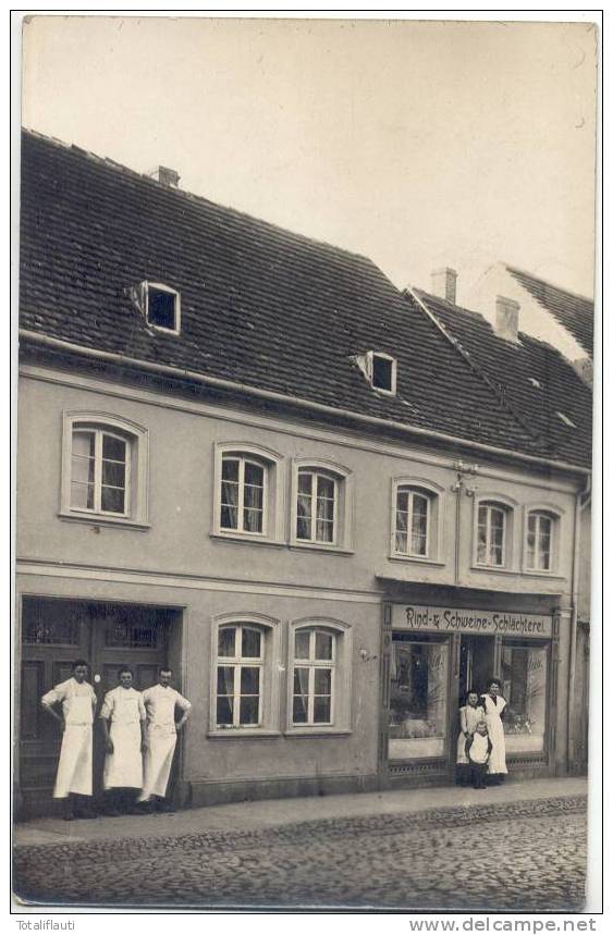 Friedland Rind Und Schweineschlächterei 9.6.1913 Gelaufen Private Fotokarte TOP-Erhaltung - Neubrandenburg