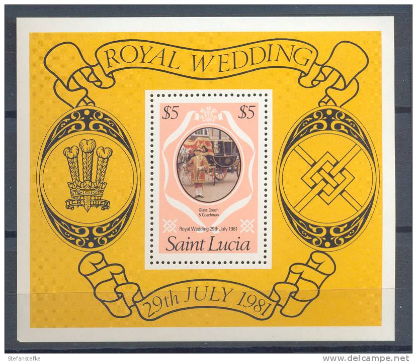 Saint Lucia 1981 Royal Wedding  MNH Sheet   (zie SCAN) - St.Lucie (1979-...)
