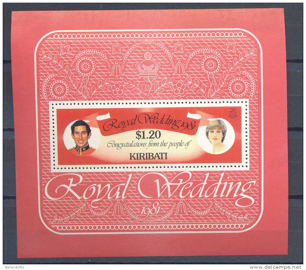 Kiribati 1981 Royal Wedding  MNH Sheet   (zie SCAN) - Kiribati (1979-...)
