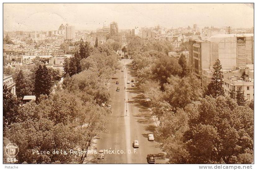 Carte Photo - Mexico Mexique - Paseo De La Reforma - Scène De Rue Street - 2 Scans - Mexico