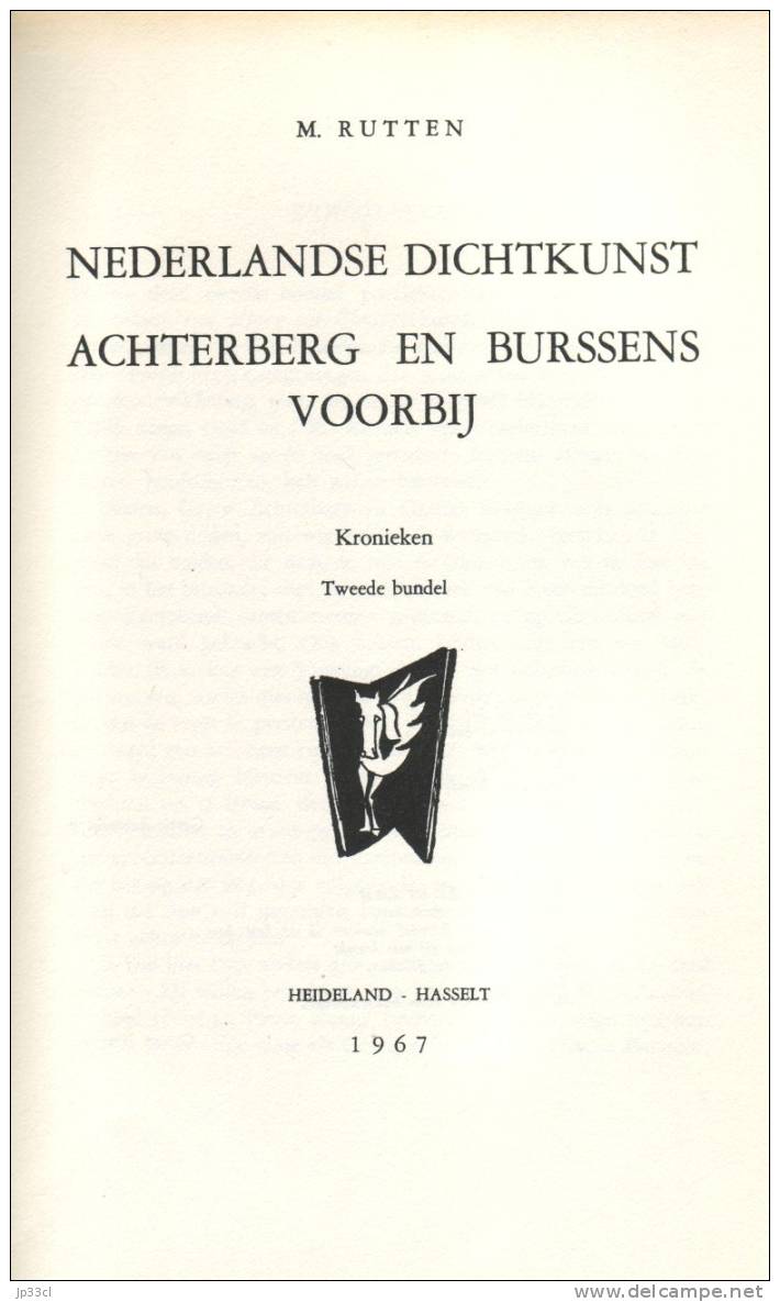 Nederlandse Dichtkunst Achterberg En Burssens Voorbij, Door M. Rutten (Heideland, Hasselt, 1967) - Histoire