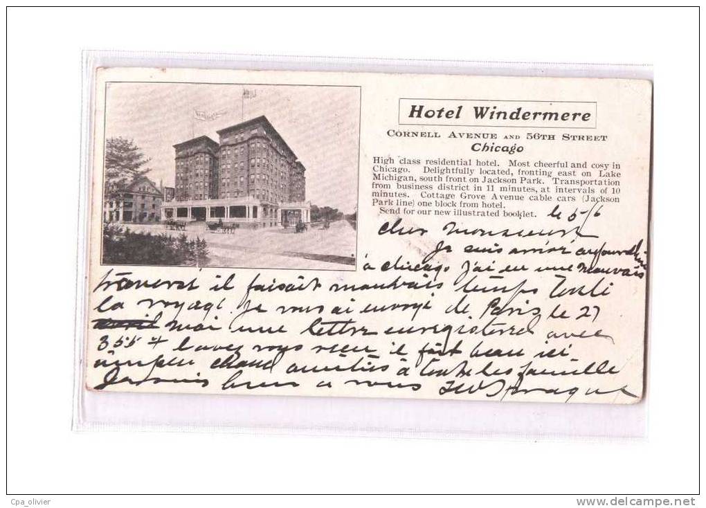 USA Chicago Hotel Windermere, Ed ?, 1904, Dos 1900 - Chicago