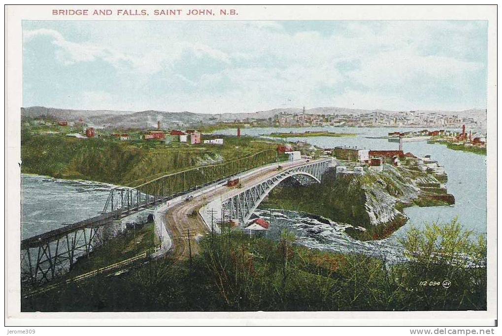 CANADA - SAINT JOHN - CPA - N°112 094 - Saint John, N.B. - BRIDGE AND FALLS - St. John