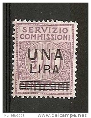 1925 REGNO COMMISSIONI 1 £ SU 90 C LUSSO MH * - RR6792 - Vaglia Postale