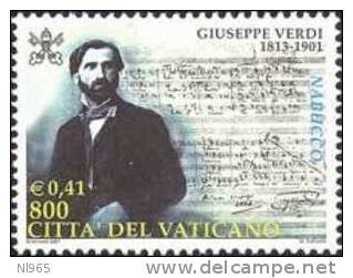 STATO CITTA' DEL VATICANO - VATIKAN STATE - GIOVANNI PAOLO II - ANNO 2001 - GIUSEPPE VERDI - NUOVI MNH ** - Unused Stamps