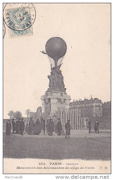 AVIATION.MONTGOLFIERE.PARIS NEUILLY MONUMENT DES AERONAUTES DU SIEGE DE PARIS - Globos