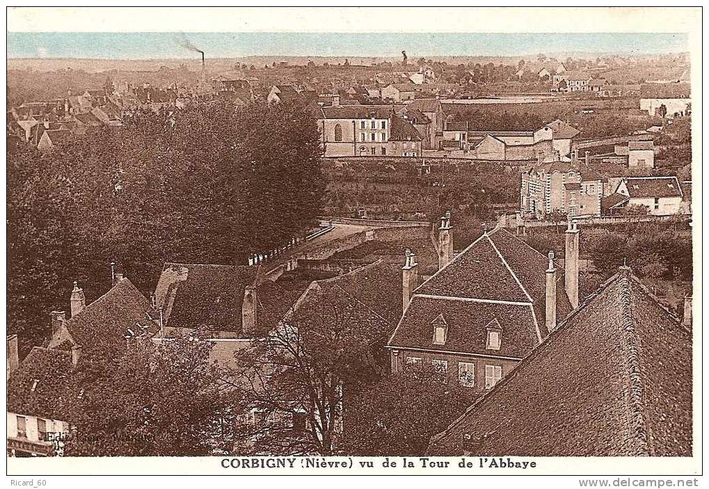 Cpa Corbigny, Vue Depuis La Tour De L'abbaye - Corbigny