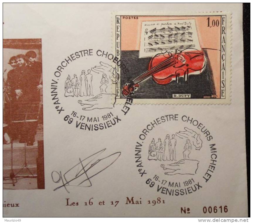 FRANCE 1981 VENISSIEUX ANNIVERSAIRE ORCHESTRE CHOEURS MICHELET X - Briefe U. Dokumente