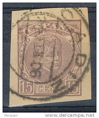 España, 15 Cts Alfonso XIII, Cadete. Fechador Cadiz - Oblitérés