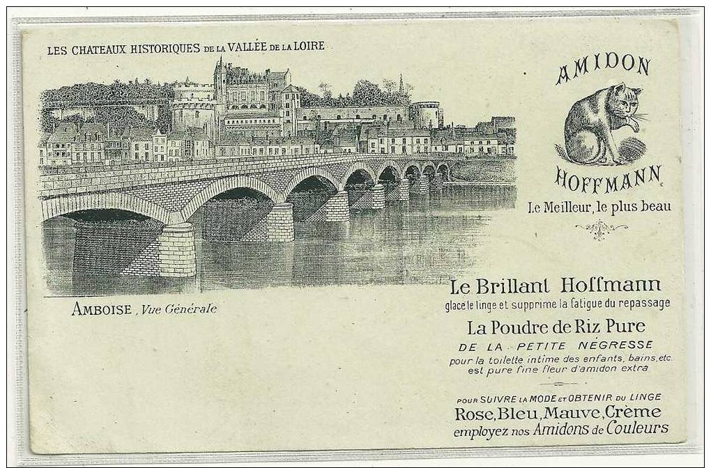 AMBOISE  VUE PONT CHATEAU  CARTE PUB AMIDON HOFFMANN   TIRAGE 1900 - Amboise