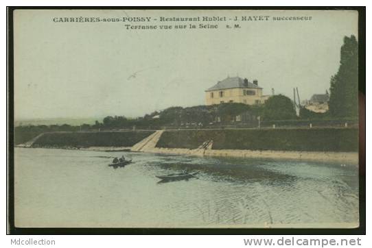 78 CARRIERES SOUS POISSY / Restaurant Hublet, Terrasse Vue Sur La Seine / CARTE COULEUR - Carrieres Sous Poissy