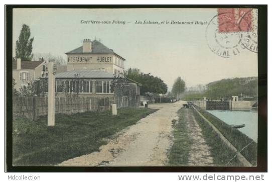 78 CARRIERES SOUS POISSY / Les écluses, Et Le Restaurant Hayet / BELLE CARTE COULEUR - Carrieres Sous Poissy