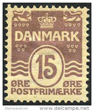 Denmark #63 Mint Hinged 15o Lilac From 1905 - Unused Stamps