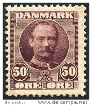 Denmark #77 Mint Hinged 50o Claret From 1907 - Neufs