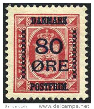 Denmark #137 SUPERB Mint Hinged 80o On 8o From 1915 - Unused Stamps