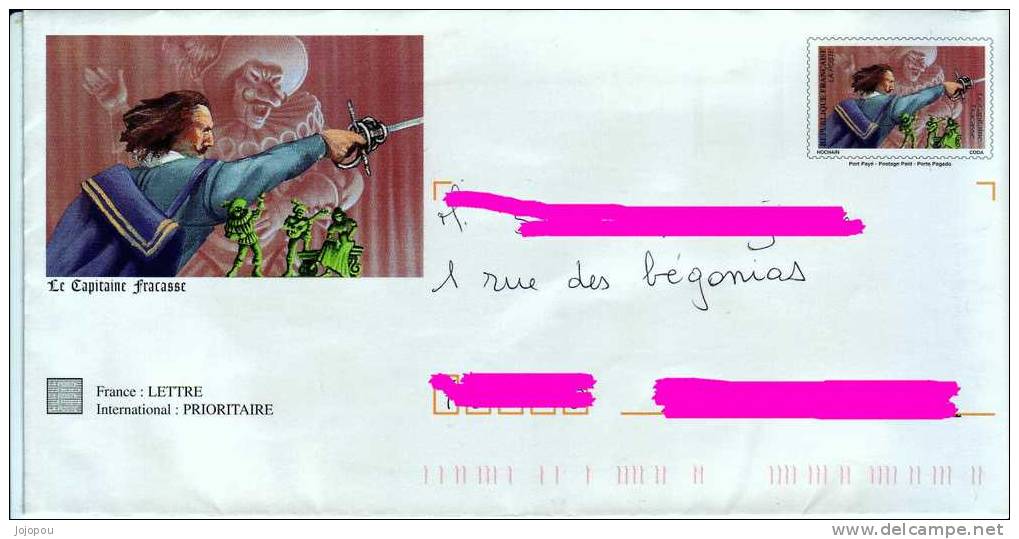 "Personnages Célèbres" - 1997 - Enveloppe Illustrée "Capitaine Fracasse"- Agrément 859 - PAP : Sovrastampe Private