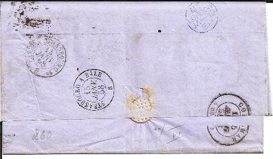 GBV008a/ Mi.Nr.13zcBR, Victoria 4 Pence Nach Colmar, Frankreich  1858 - Briefe U. Dokumente