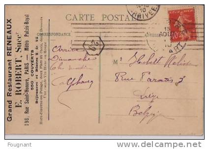 FRANCE: LEVALLLOIS-PERRET:Crue De La Seine:30/01/1910.Rue Fromont.Verso:Grand Restaurant Reneaux.1910. - Inondations